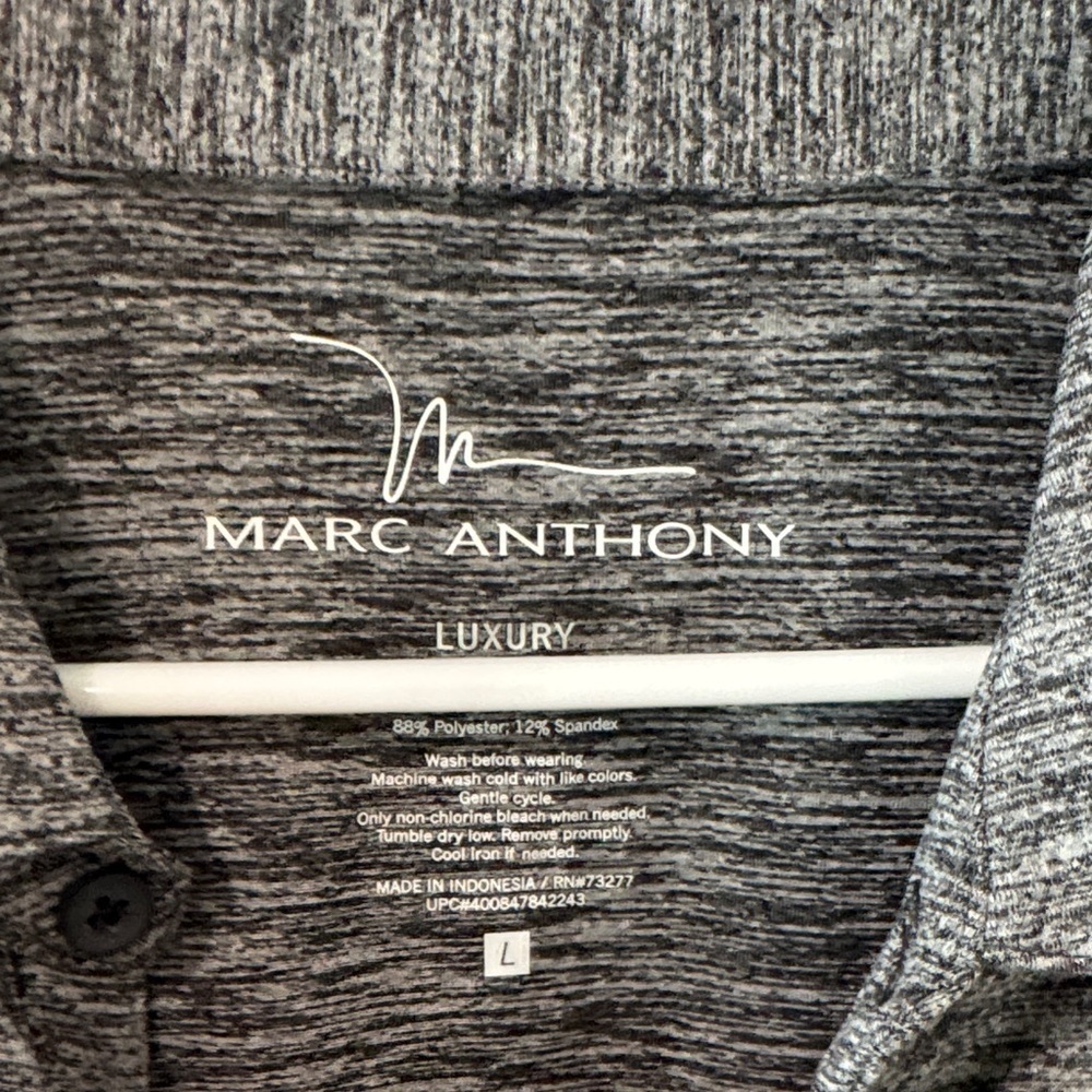 Marc Anthony Charcoal Polo Shirt / A42 - Picture 3 of 4